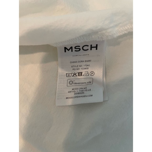 MSCH Copenhagen Ching Dora Cotton Poplin Button Down Shirt Frill S White - Picture 4 of 7
